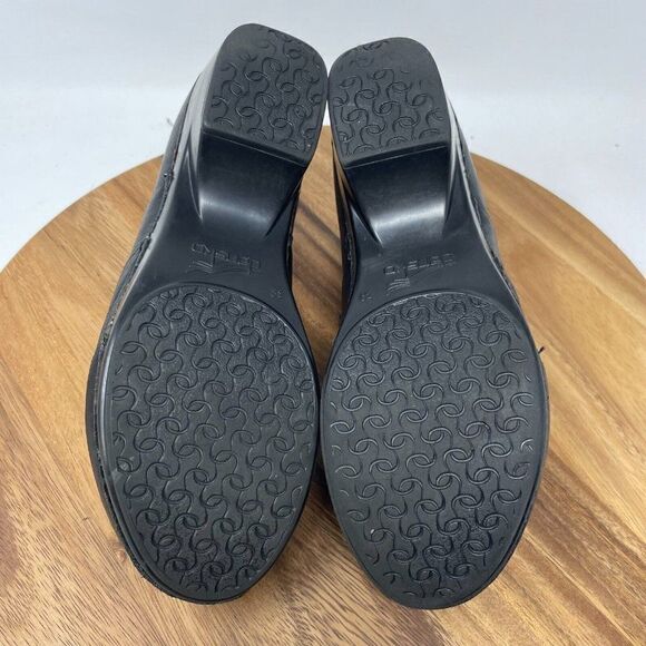 Dansko Women's Tenley Pump Size EU 38 Block Heel Slip On Shoe Black Leather - Picture 7 of 8